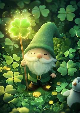 Patrick's Day Gnome Clover