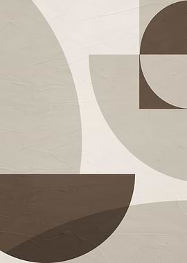Abstract Geometric Art in Neutral Tones