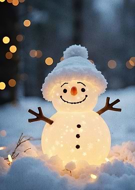 Snowman Winter Scene