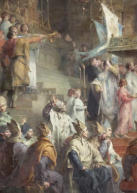 Procession of Religious Figures Painting