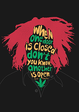 Bob Marley Inspirational Quote Portrait