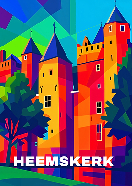 Heemskerk Castle Colorful Pop Art