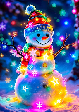 Colorful Snowman Winter
