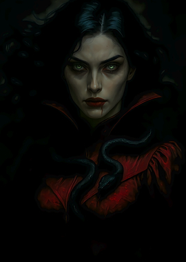 Vampire Portrait with Snake