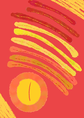 Abstract Red and Yellow Brushstrokes