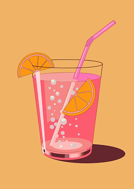 Pink Drink with Orange Slices