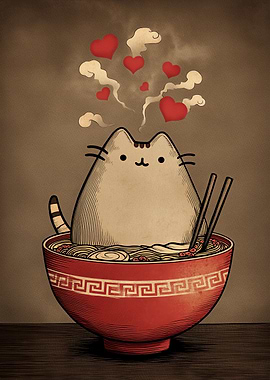Cat Loves Ramen