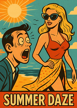 Summer Daze Comic Style Illustration