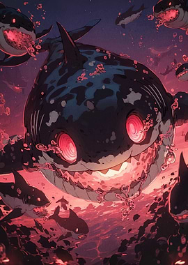 Sharks Glowing Red Eyes