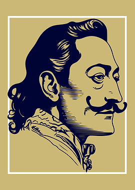 Salvador Dali Portrait Illustration