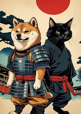 Samurai Dog Ninja Cat