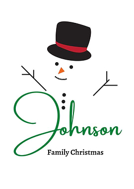 Snowman Family Christmas Card