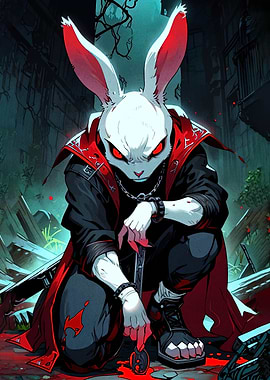 Cyberpunk Rabbit Warrior