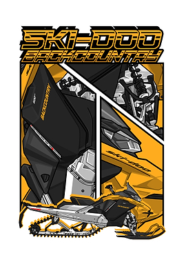 Ski-Doo Backcountry Snowmobile Illustration