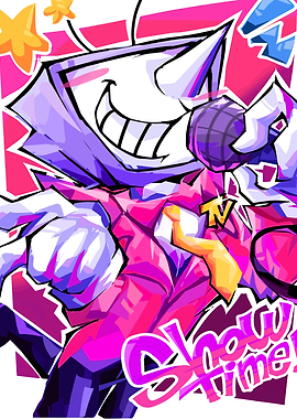 Showtime Cartoon Character with Microphone