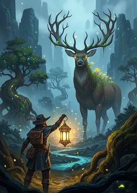 Mystical Encounter in Enchanted Forest