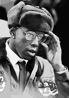 Tyler, the Creator Portrait in Black and White