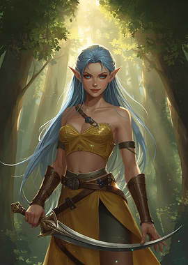 Elf Warrior in Forest