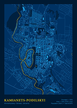 Kamianets-Podilskyi City Map