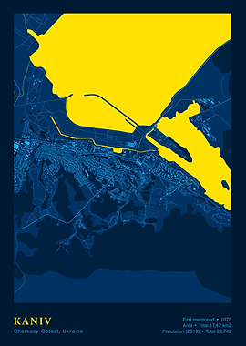 Kaniv, Cherkasy Oblast, Ukraine Map