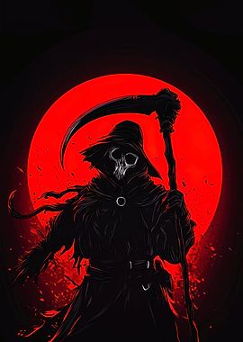 Grim Reaper with Red Moon