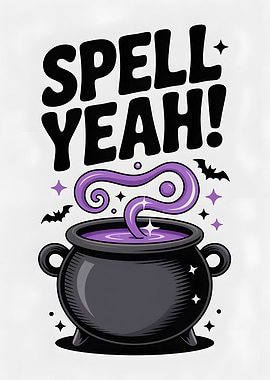 Spell Yeah! Halloween Cauldron Illustration