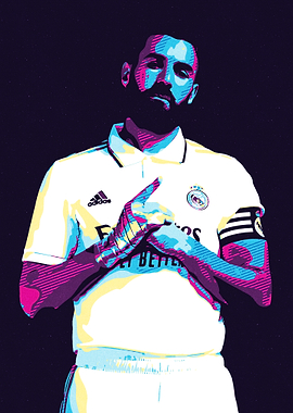 Karim Benzema Pop Art Portrait