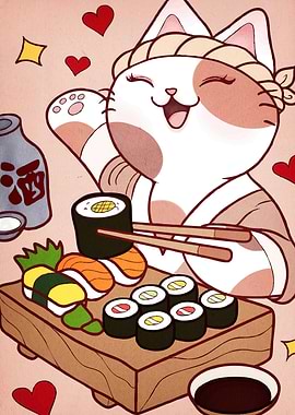 Sushi Cat Chef Animal