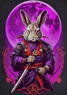Samurai Rabbit Sword Moon