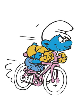 Smurf on a Bicycle