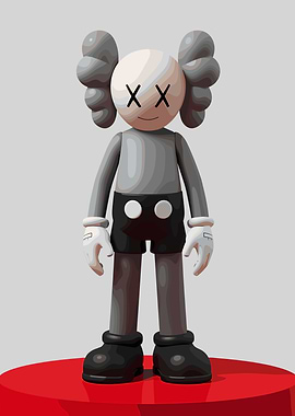 Kaws Companion Figure on Red Stand