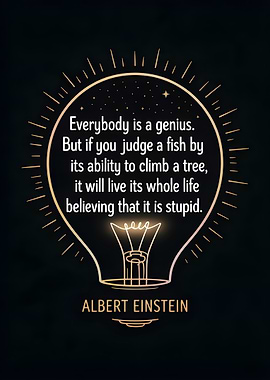 Einstein Quote in Lightbulb Design