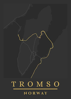 Tromso Norway Map Art
