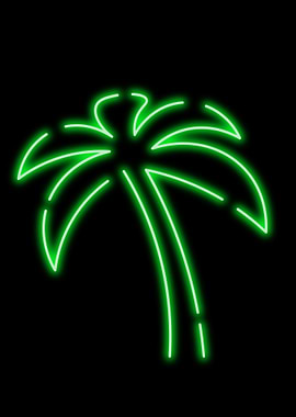 Neon Green Palm Tree