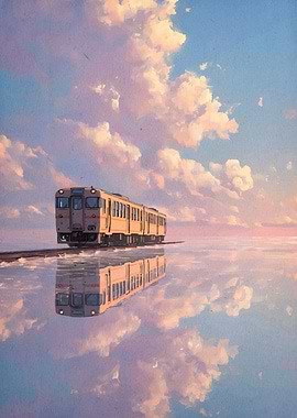Train Reflection Sky