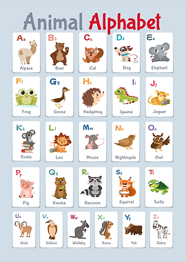 Animal Alphabet Educational Chart
