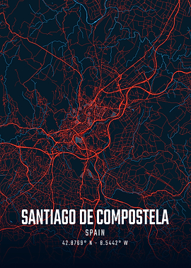 Santiago de Compostela City Map