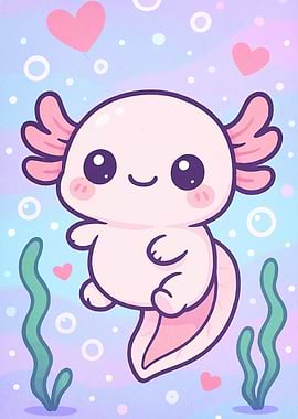 Cute Axolotl Cartoon