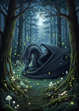 Dragon in Enchanted Forest