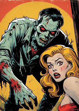 Zombie Attack Comic Book Style