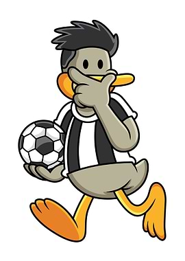 Cartoon Duck Soccer Player Illustration