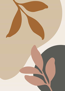 Abstract Leaves and Shapes Art