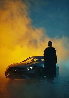 Mercedes-Benz and a Man in Coat