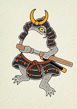 Frog Samurai Illustration