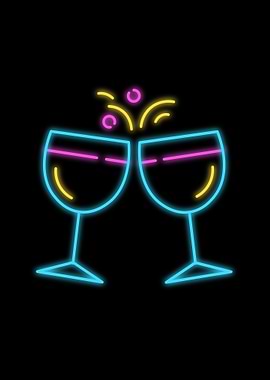 Neon Toasting Glasses