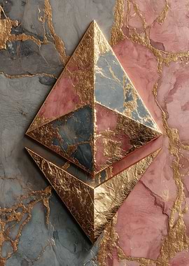 Ethereum Symbol Pink Marble