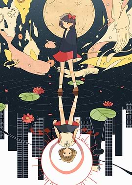 Dreamy Reflection Anime Girl