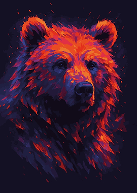 Fiery Bear Portrait