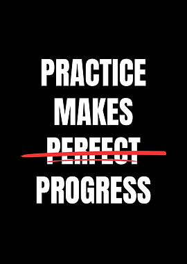 Practice Makes Progress Typography Art