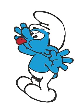 Smurf Cartoon Character with Tongue Out
